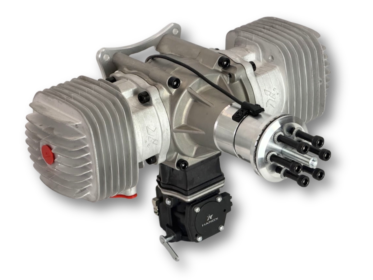 HangX HX-180G - 180ccm Twin 2-Zylinder Boxer Benzinmotor mit Guss-Kurbelgehäuse
