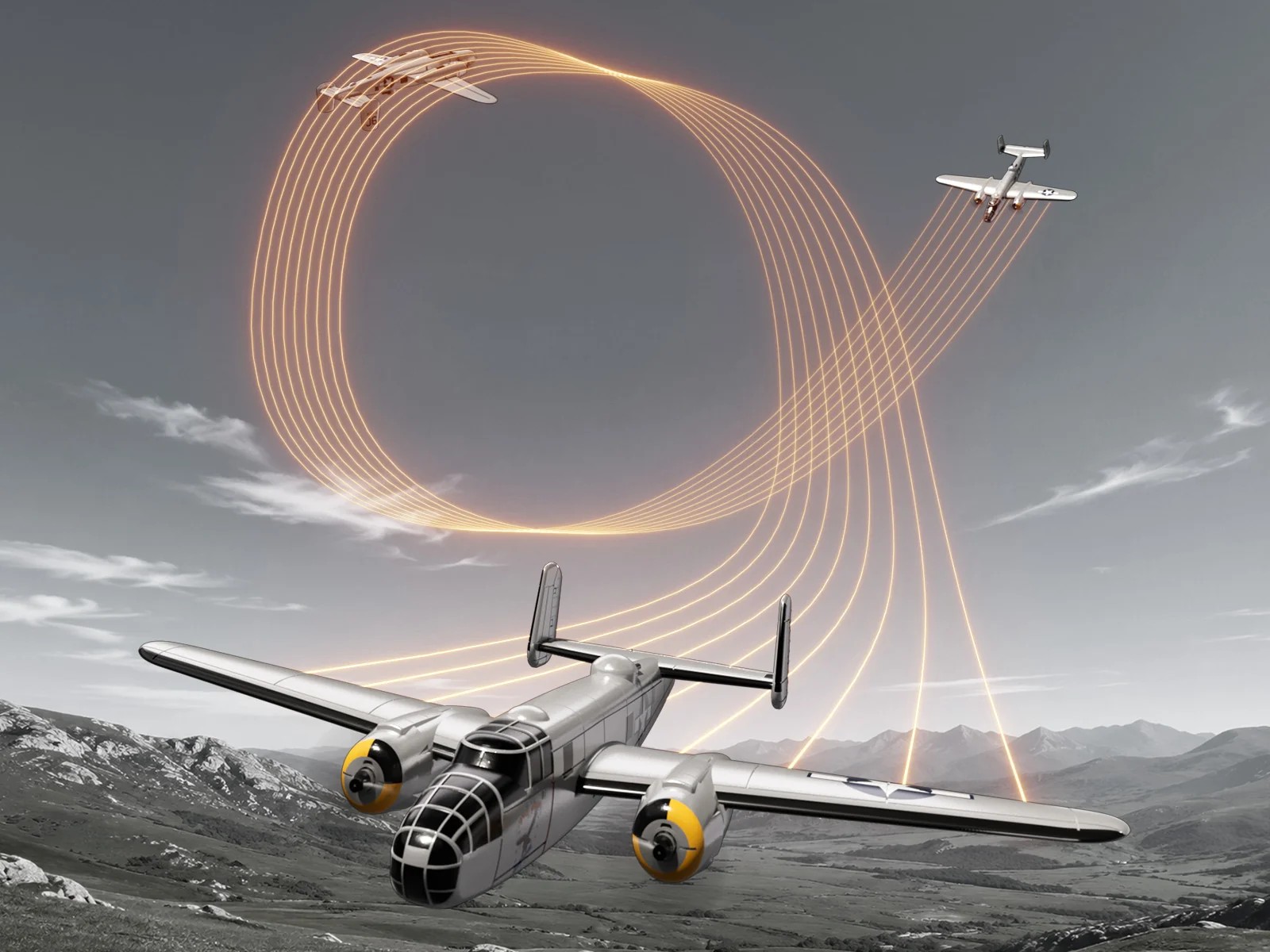 B-25 Mitchell Bomber, Spw 400mm, RTF Komplett Set mit Gyro von Volantex – Bild 5