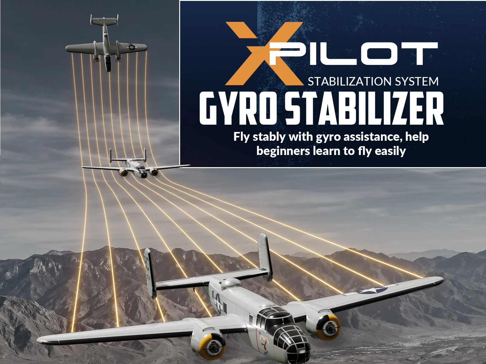 B-25 Mitchell Bomber, Spw 400mm, RTF Komplett Set mit Gyro von Volantex – Bild 6