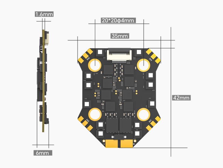 iFlight Borg F7 Mini Flight Controller & 60 Mini ESC V2 Stack – Bild 3
