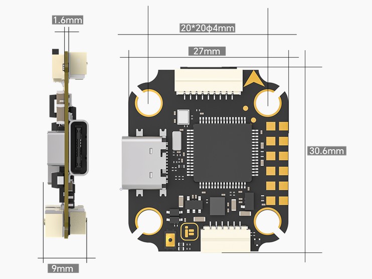 iFlight Borg F7 Mini Flight Controller & 60 Mini ESC V2 Stack – Bild 5