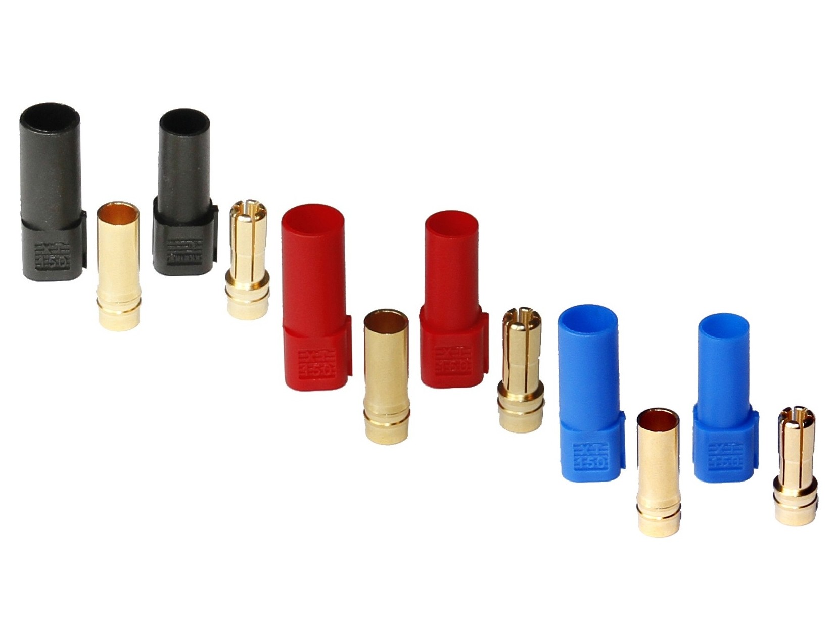 Goldkontakt Stecker XT150, 6mm mit Hülle, 100-150A - 3er Set