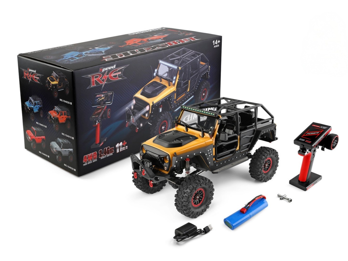 WLToys Rock Crawler Pro gelb 104026 - RTR-Set mit Winde - 1:10
