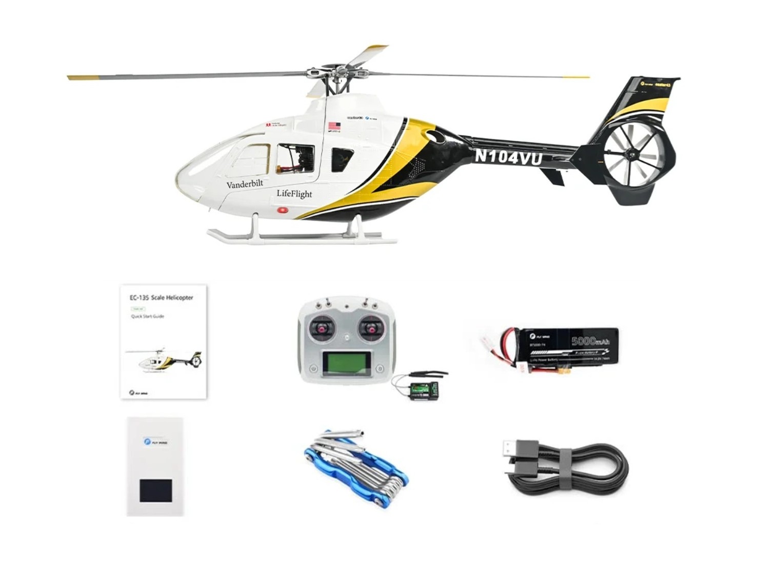 FLY WING EC-135 Lifeflight Vanderbilt Smart Scale Helikopter - ACE - GPS RTF-Set