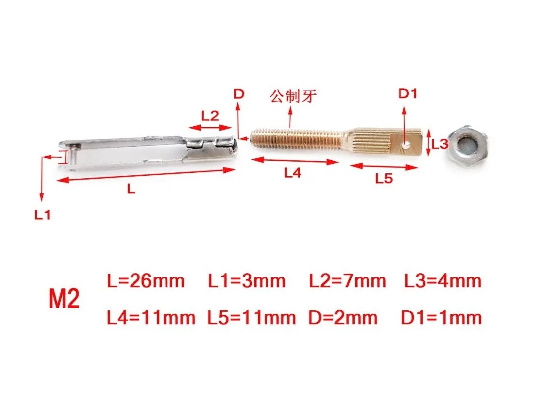 Gabelköpfe mit Gewinde Augenschrauben M2 - 10er Set – Bild 4