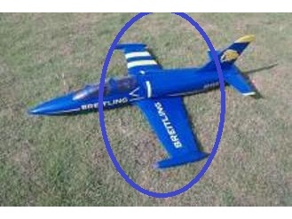 Flügel/Tragfläche 889mm blau im Design Breitling, L-39 GFK Jet Sapac