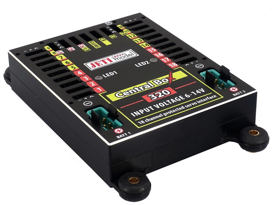 JETI Central Box 320 - 18-Kanal Servoverteiler mit BEC und Magnetschalter – Bild 2