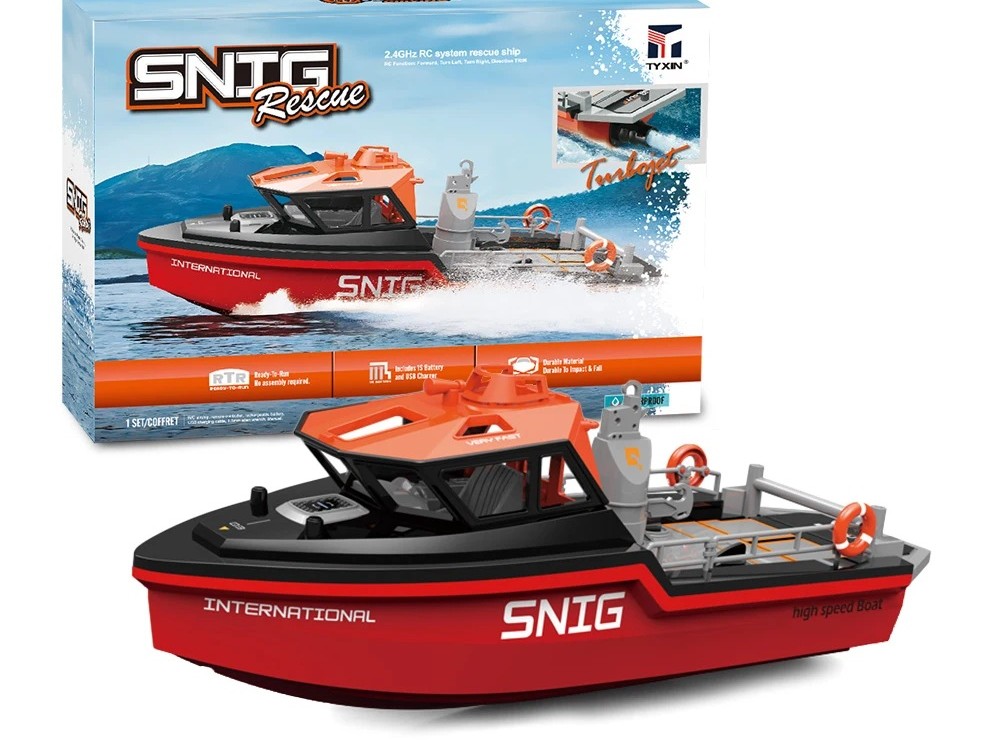 RC Rettungsboot Brushless - rot - 1:32 - Brushless RTR-Set