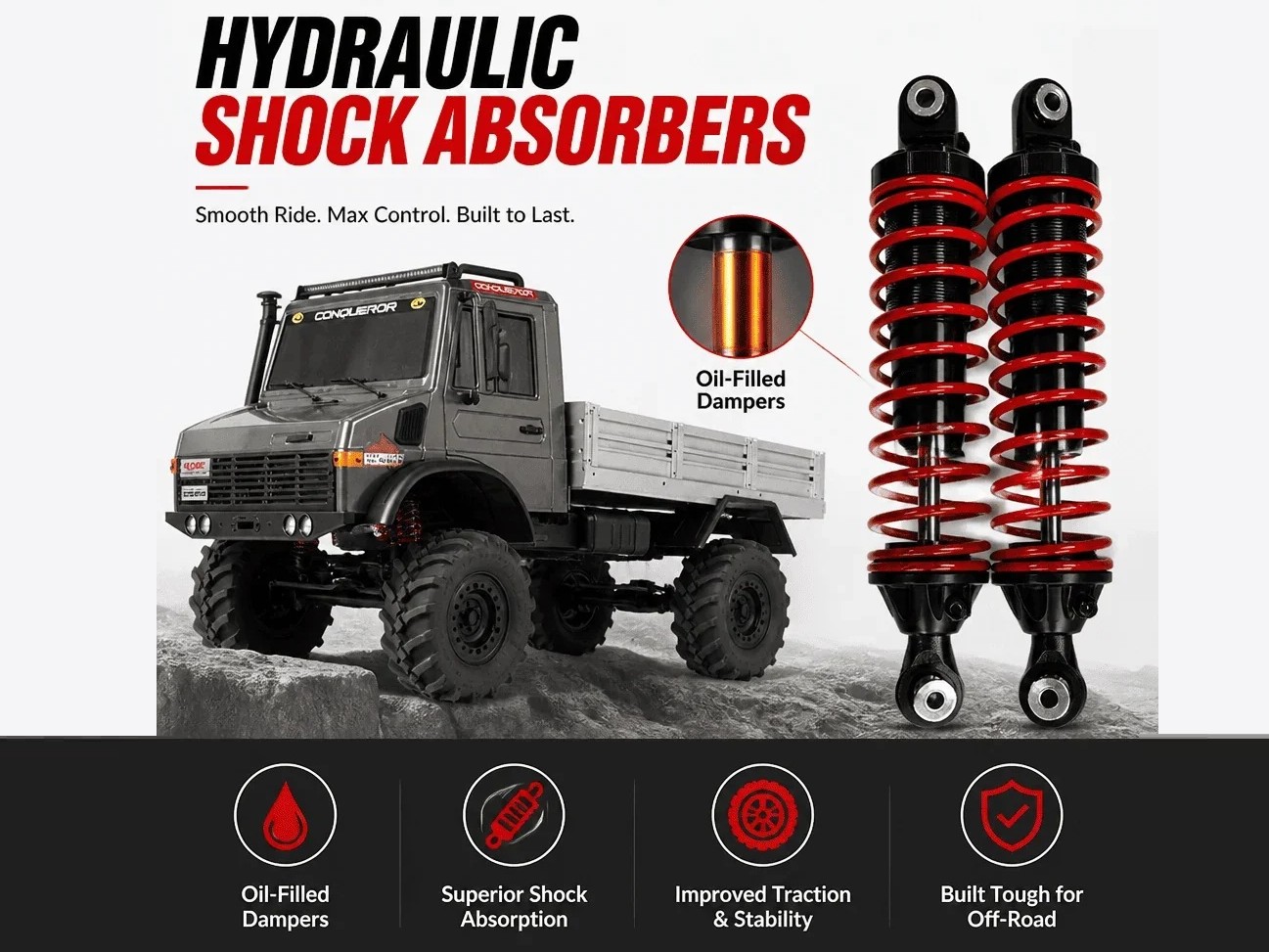 WLtoys Big Shark Conqueror 1:6 - 4WD Crawler-Truck - ARTR-Set - silber – Bild 5