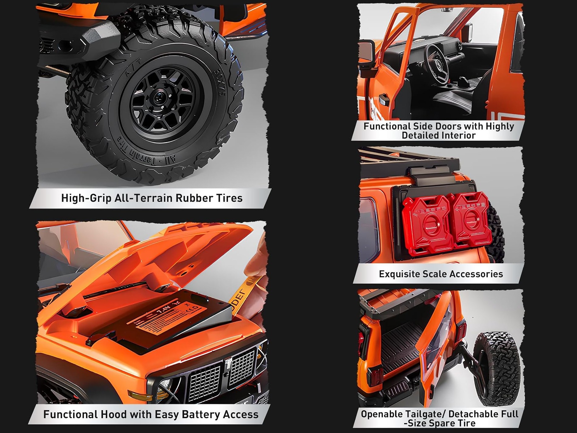 RC Crawler MN300 TOPFIRE Tank 300 - orange - 1:12 - 4WD – Bild 4